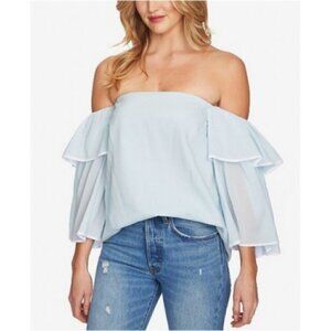 1.STATE Bell-Sleeve Off-The-Shoulder Top blouse